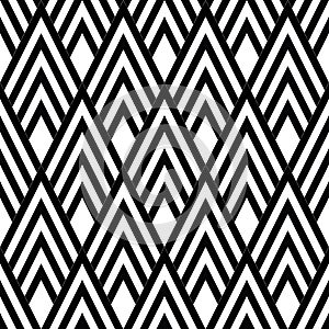 Seamless pattern with zigzag black and white lines, modern stylish image.