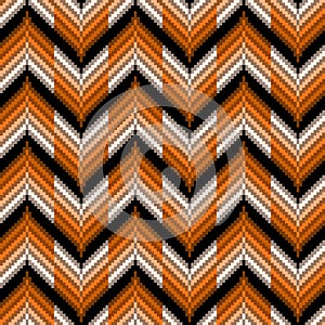 Seamless pattern with zigzag details in brown and orange hues