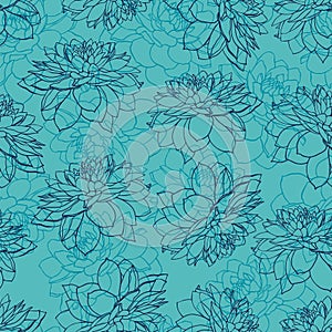 Seamless pattern of Zinnia Flowers