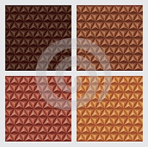 Seamless Patterns 3D Triangle Earth Tone Orange Color Backgrounds