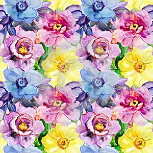 Seamless patterns with Beautiful flowers