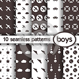 10 seamless patterns for boys