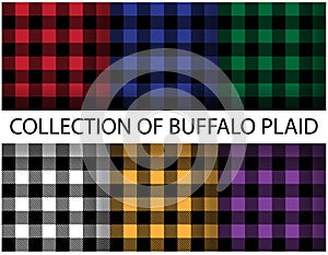 Seamless patterns of buffalo plaid