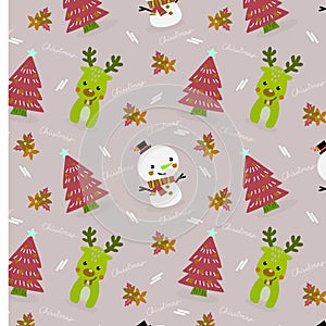 Seamless patterns of Christmas celebration with trees