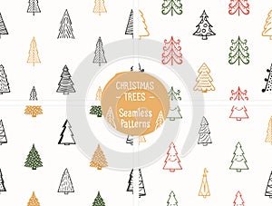 Seamless Patterns with Christmas Trees