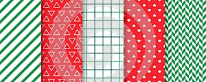 Seamless patterns. Collection Christmas prints. Vector illustration