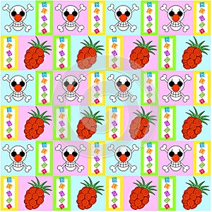 Seamless patterns for fictional objects, devil fruit items, in one of the anime series titled Onepiece,
