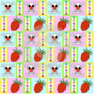 Seamless patterns for fictional objects, devil fruit items, in one of the anime series titled Onepiece,