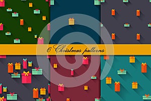 Seamless patterns with gifts