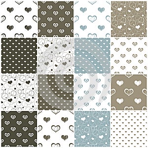 Seamless patterns with hearts