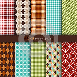 Seamless patterns hipster style