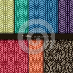 Seamless patterns knitting style photo
