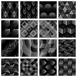 Set of halftone dotted patterns