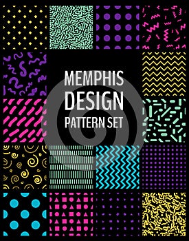 Seamless patterns in Memphis design