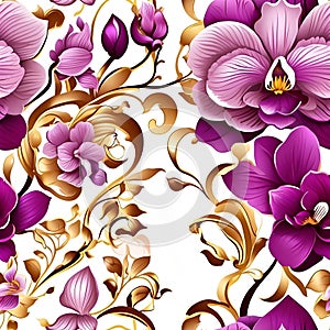 Seamless Patterns orchid flower.