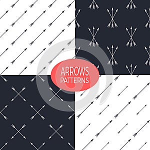 Seamless patterns set with arrows