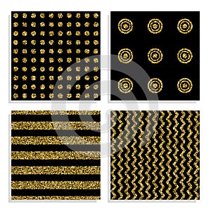 Seamless patterns set with gold dots