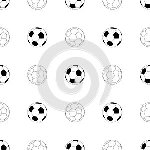 Seamless patterns from a soccer ball. Black and white. Vector illustration. eps10