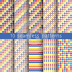 10 seamless patterns for universal background.