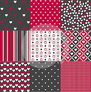 Seamless patterns Valentines Day