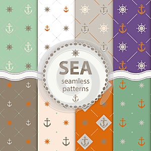 Seamless patterns Vector aqua background Set wallpaper