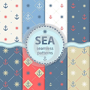 Seamless patterns Vector aqua background Set wallpaper