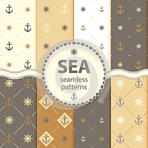 Seamless patterns Vector aqua background Set wallpaper