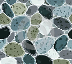 Seamless Pebble Pattern Smooth Stones Texture Background for Design Projects