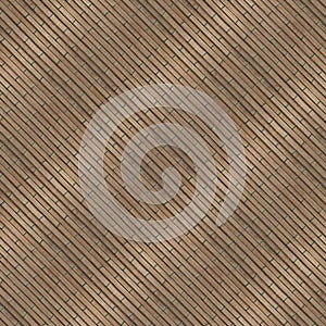 Seamless photo texture of brownn straw mat with green cord