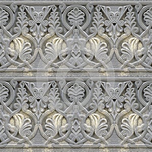 Seamless photo texture of India ornament on the stone plates