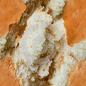 Seamless photo texture of torn bread pastry