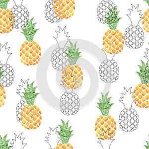 Seamless pineapple pattern.