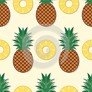 Seamless pineapple pattern, vector