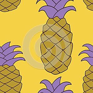 Seamless pineapple pattern. vector illustration.