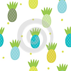 Seamless pineapple pattern vector illustration