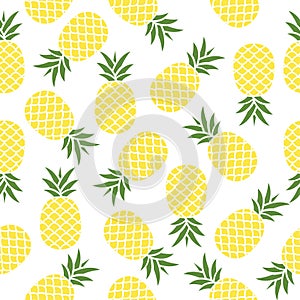 Seamless pineapple pattern vector illustration on white background