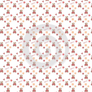 Seamless Pink Baby Background with teddy bear