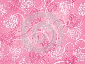seamless pink background with hearts