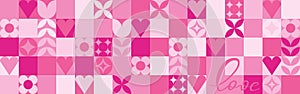 Seamless pink background for Mother's Day card template.