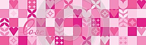 Seamless pink background for Mother's Day card template.