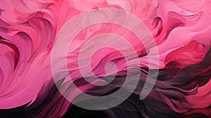 Seamless Pink and Black Brush Stroke Wavy Banner Background