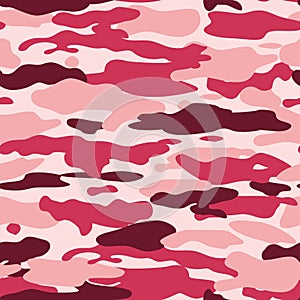Seamless pink camouflage pattern Fashion pink camo texture rose military background
