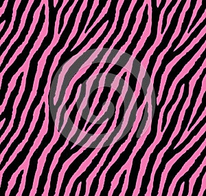 Seamless pink ebra pattern 80s 90s style.Fashionable exotic animal print