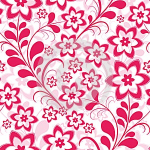 Seamless pink floral pattern