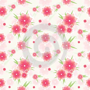 Seamless pink flower pattern