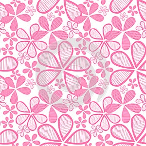 Seamless pink flowers