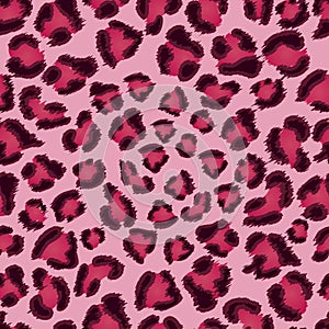 Seamless pink leopard texture pattern.