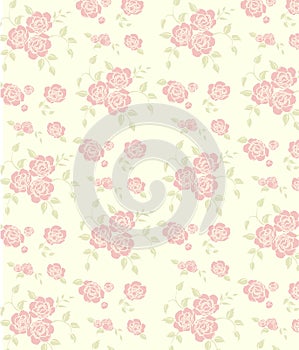 Seamless pink rose pattern
