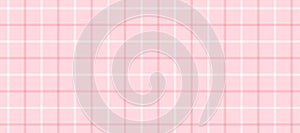 Seamless pink and white windowpane pattern. Checkered plaid repeating background. Tattersall tartan texture print for