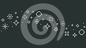 Seamless Pixel Snowflake Pattern on Purple Pink Gradient Vector Background